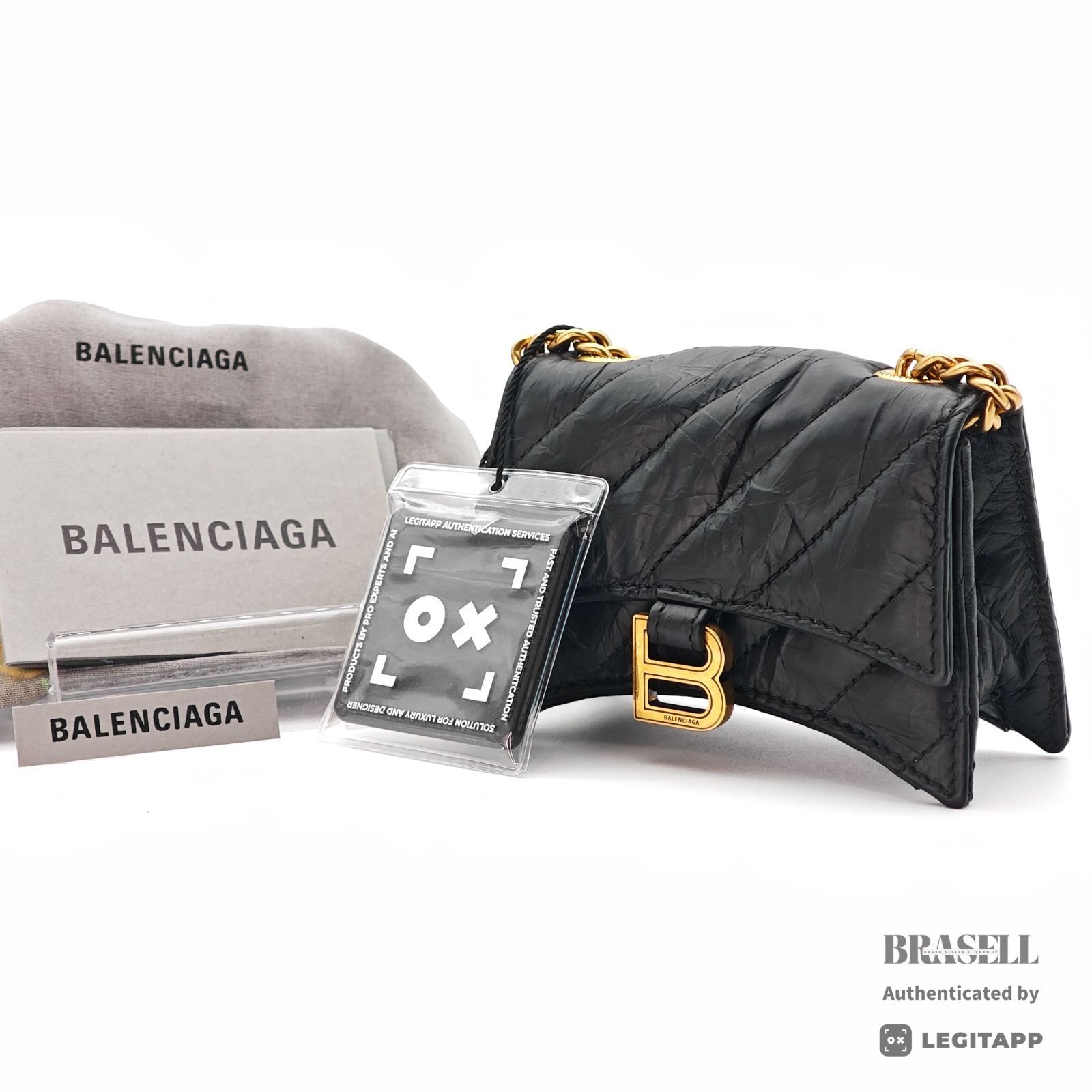 BALENCIAGA バレンシアガ クラッシュ Quilting クラッシュ 772105 1000 584046 ショルダーバッグ Leather Black レディース