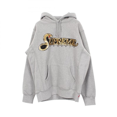 シュプリーム Supreme SEQUIN VIPER HOODED スパンコール ビーズ パーカー 衣料品 トップス コットン メンズ グレー系 【中古】