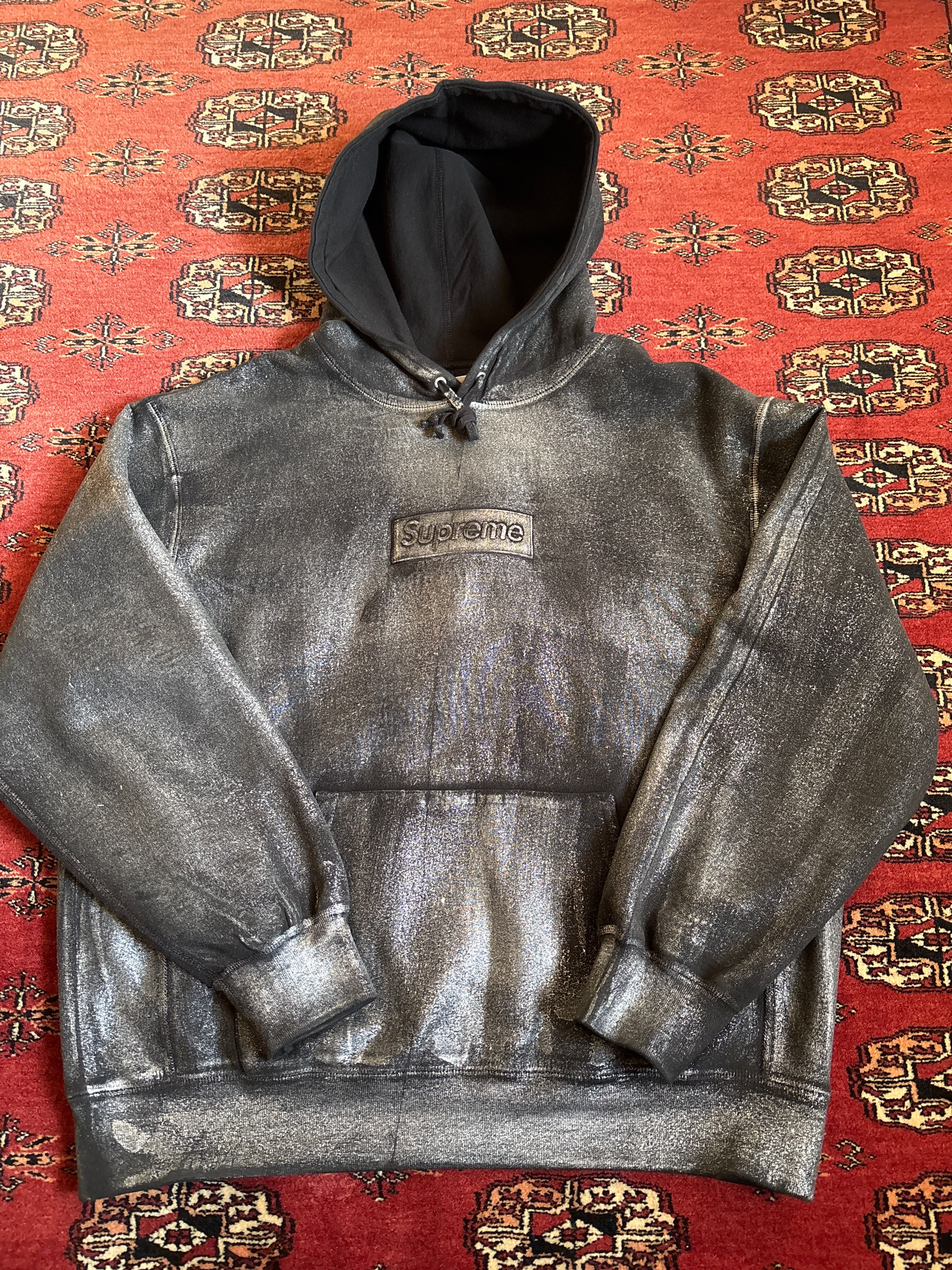 Supreme x MM6 Maison Margiela Foil Box Logo Hooded Sweatshirt "Black"