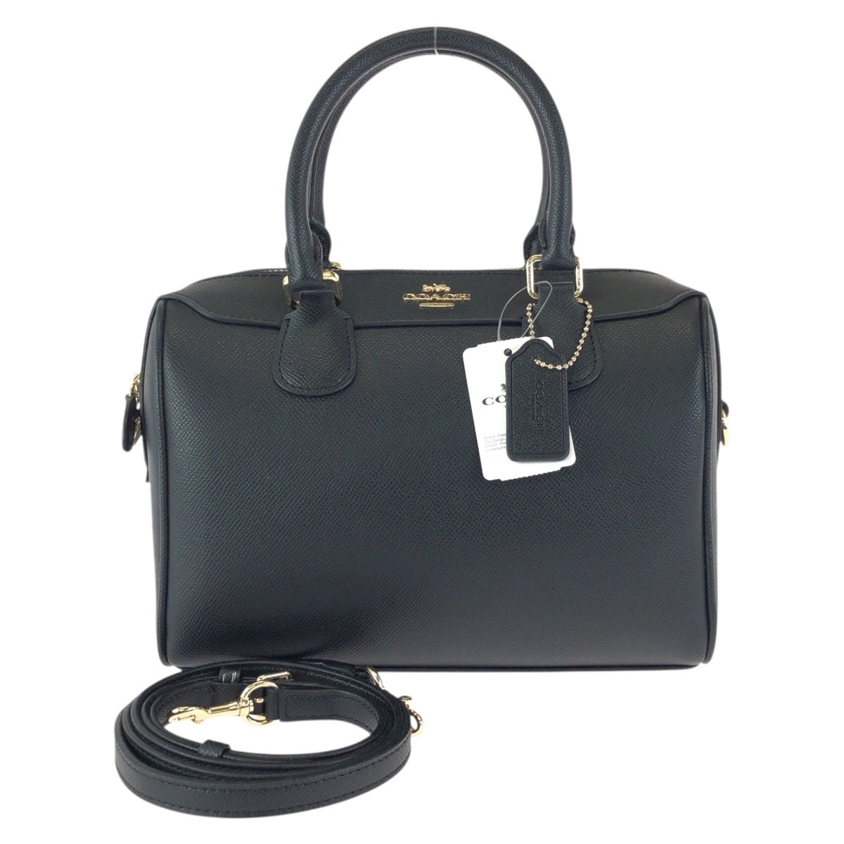 極美品 COACH 2WAY ショルダーバッグ 黒 レザー ゴールド金具 B 