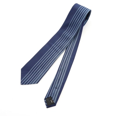 Calvin klein カルバンクライン 日本製 シルク ストライプ柄 ネクタイ ネイビー