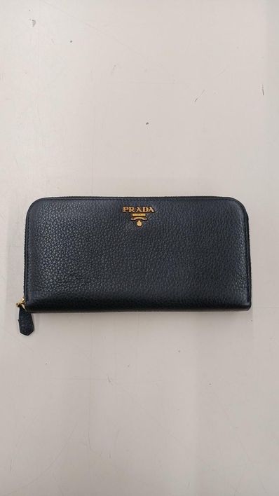 PRADA Vitello Grain Leather Long Wallet "Black"