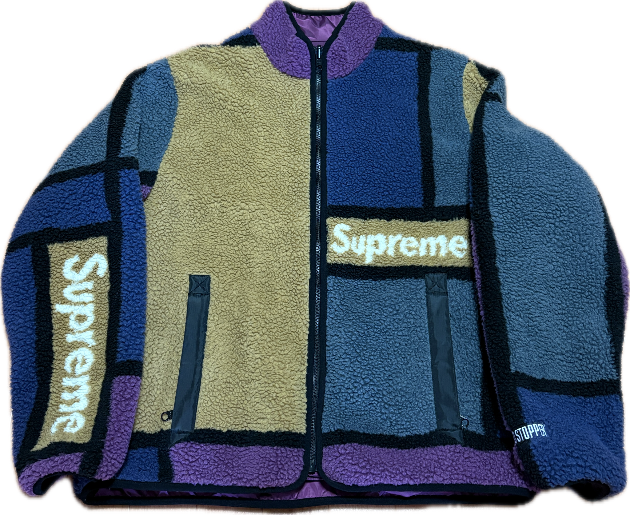 Supreme Reversible Colorblocked Fleece Jacket "Purple"