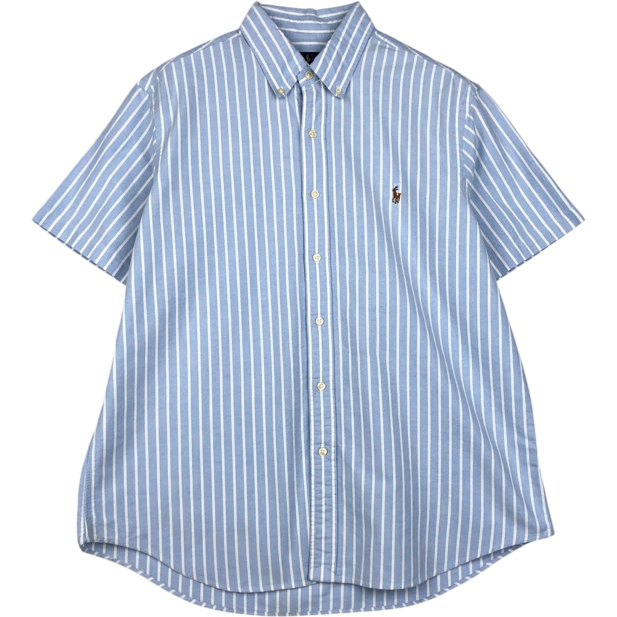 古着 ラルフローレン Ralph Lauren 半袖 ボタンダウン ストライプシャツ メンズL相当/eaa623632