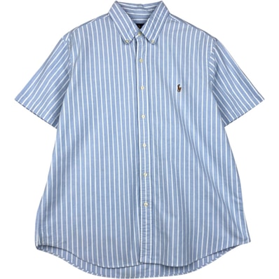 古着 ラルフローレン Ralph Lauren 半袖 ボタンダウン ストライプシャツ メンズL相当/eaa623632
