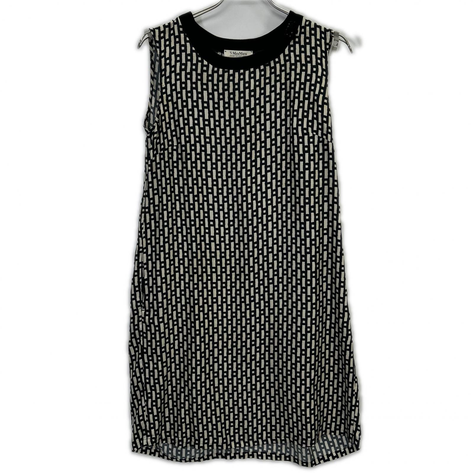 マックスマーラ 92260908 ブラック ノースリーブ ワンピース 表記なし