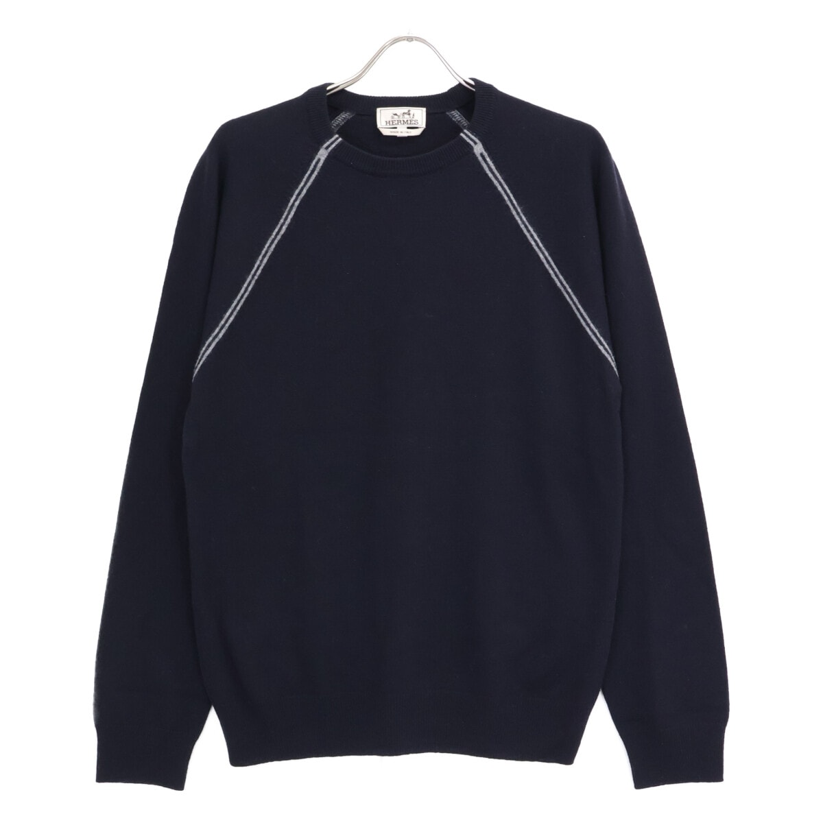 エルメス 【美品】ウールxカシミヤ クルーネック ニットセーター/ L