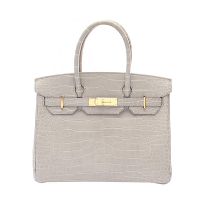 エルメス HERMES バーキン30 ハンドバッグ バッグ アリゲーターマット アリゲーターマット C刻印(2018年製造) レディース グレー系 【中古】