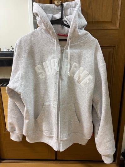 Supreme Arc Thermal Lined Zip Up Hooded Sweatshirt "Ash Grey"