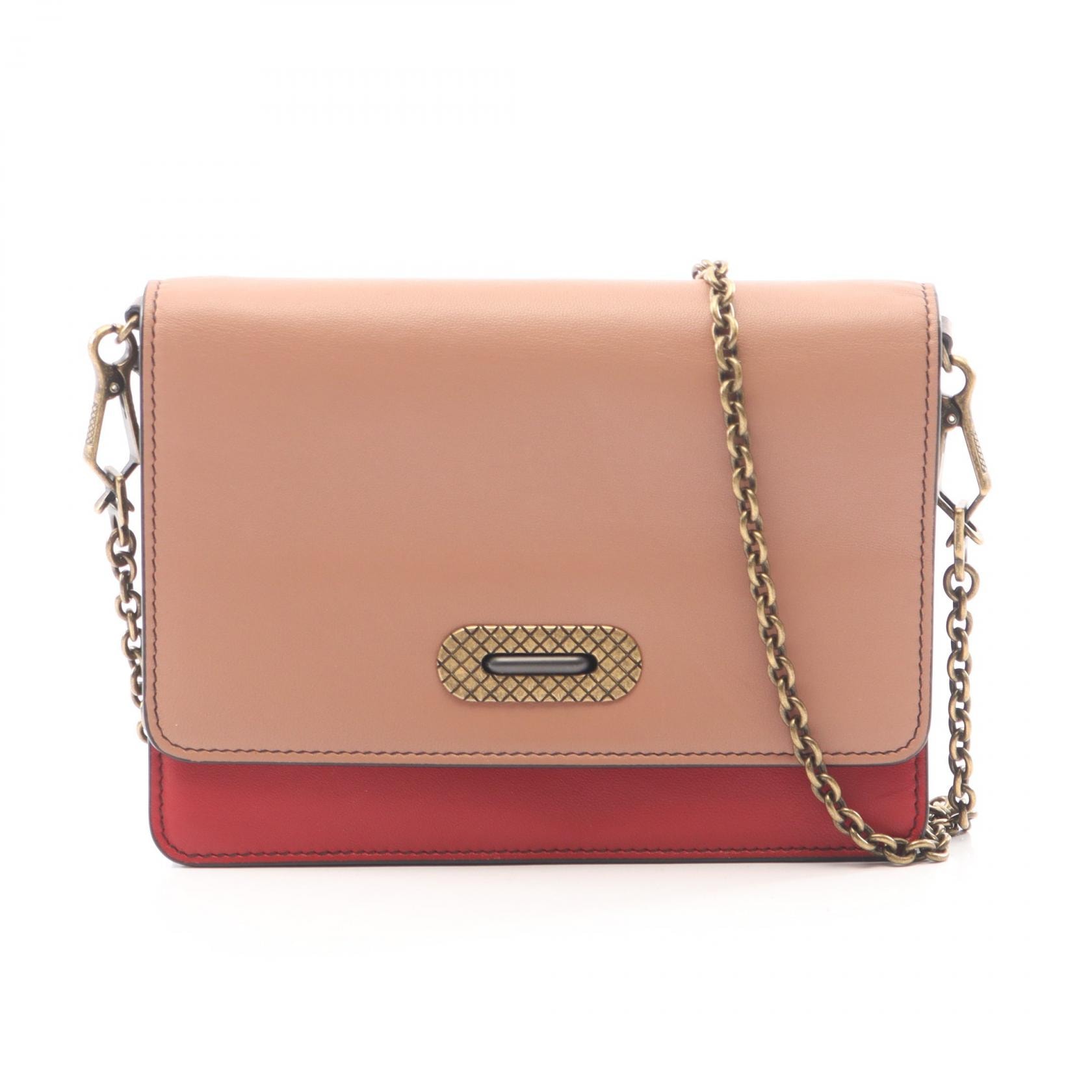 ボッテガヴェネタ BOTTEGA VENETA ショルダーバッグ バッグ レザー レディース レッド系 / ピンク系 521308 【中古】