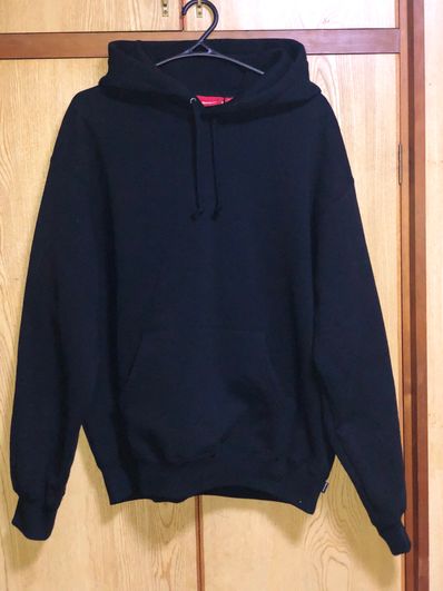 Supreme Satin Applique Hooded Sweatshirt "Black"