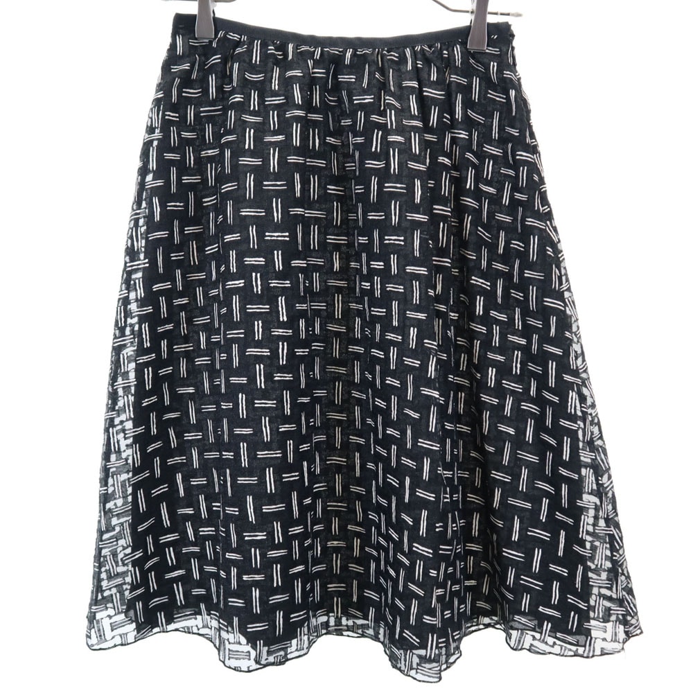 ARMANI COLLEZIONI アルマーニコレッツォーニ イタリア製 ミディ丈 フレアスカート 38 ブラック