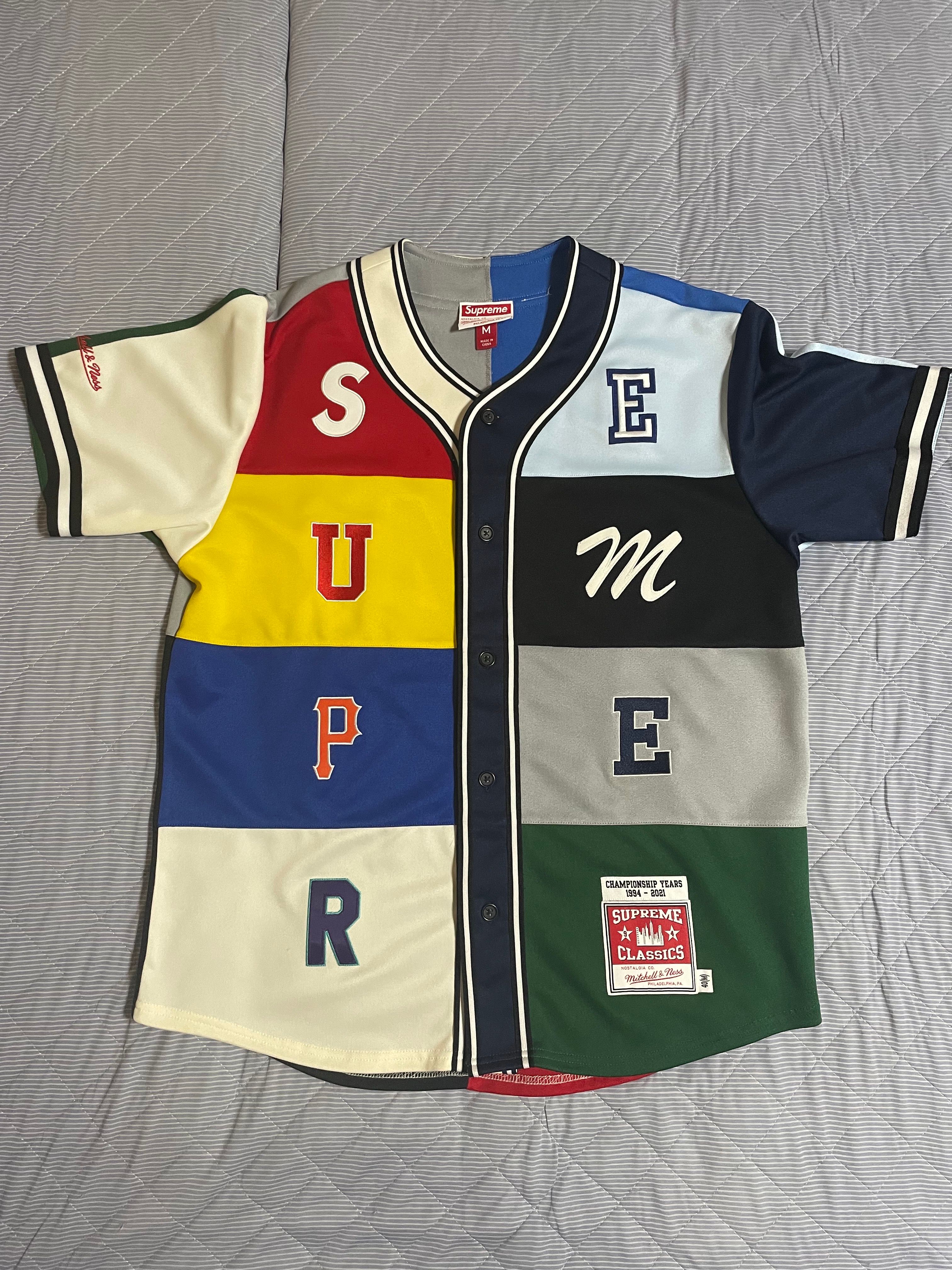 Supreme /Mitchell & Ness Patchwork Baseball Jersey 