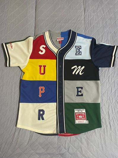 Supreme x Mitchell & Ness Patchwork Baseball Jersey "Multi"