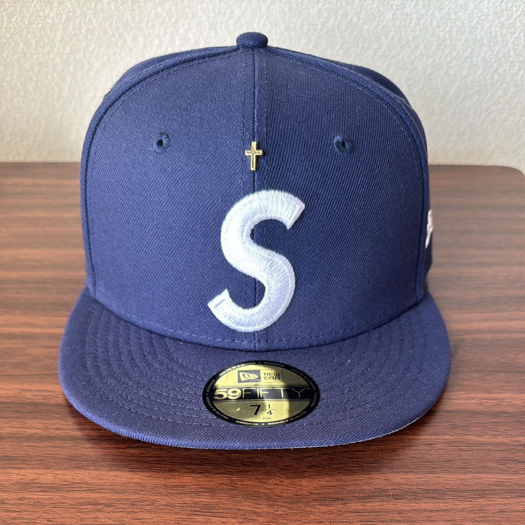 Supreme Gold Cross S Logo New Era "Light Navy"