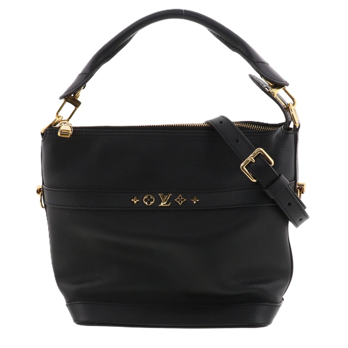 LOUIS VUITTON ルイ・ヴィトン クルーザー PM ショルダーバッグ M57934 レザー ブラック  レディース【中古】