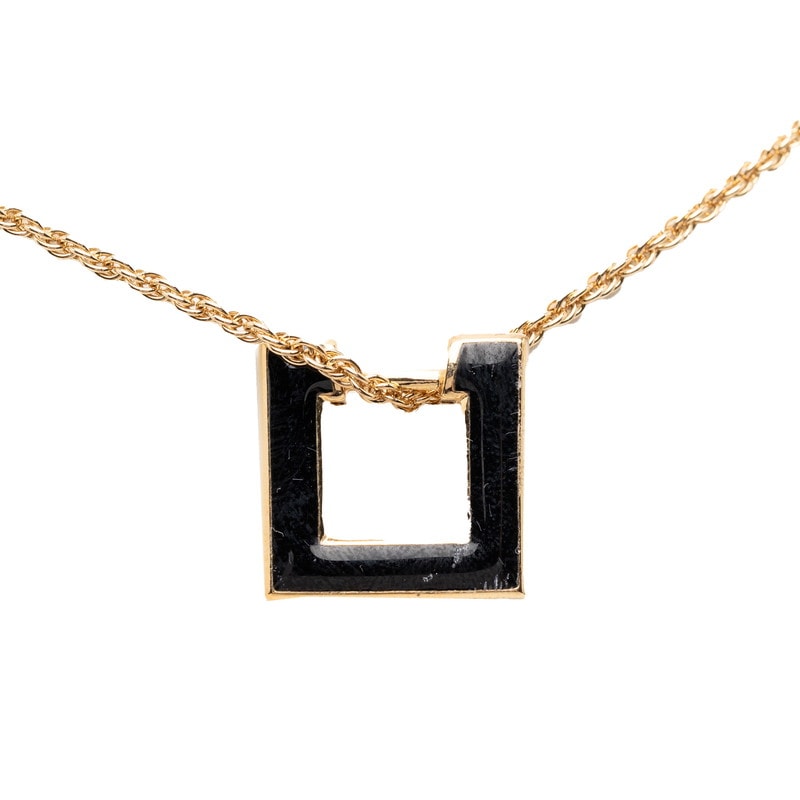 ディオール ヴィンテージ イヤリング ネックレス セット ゴールド ブラック メッキ ラインストーン レディース Dior 【中古】
