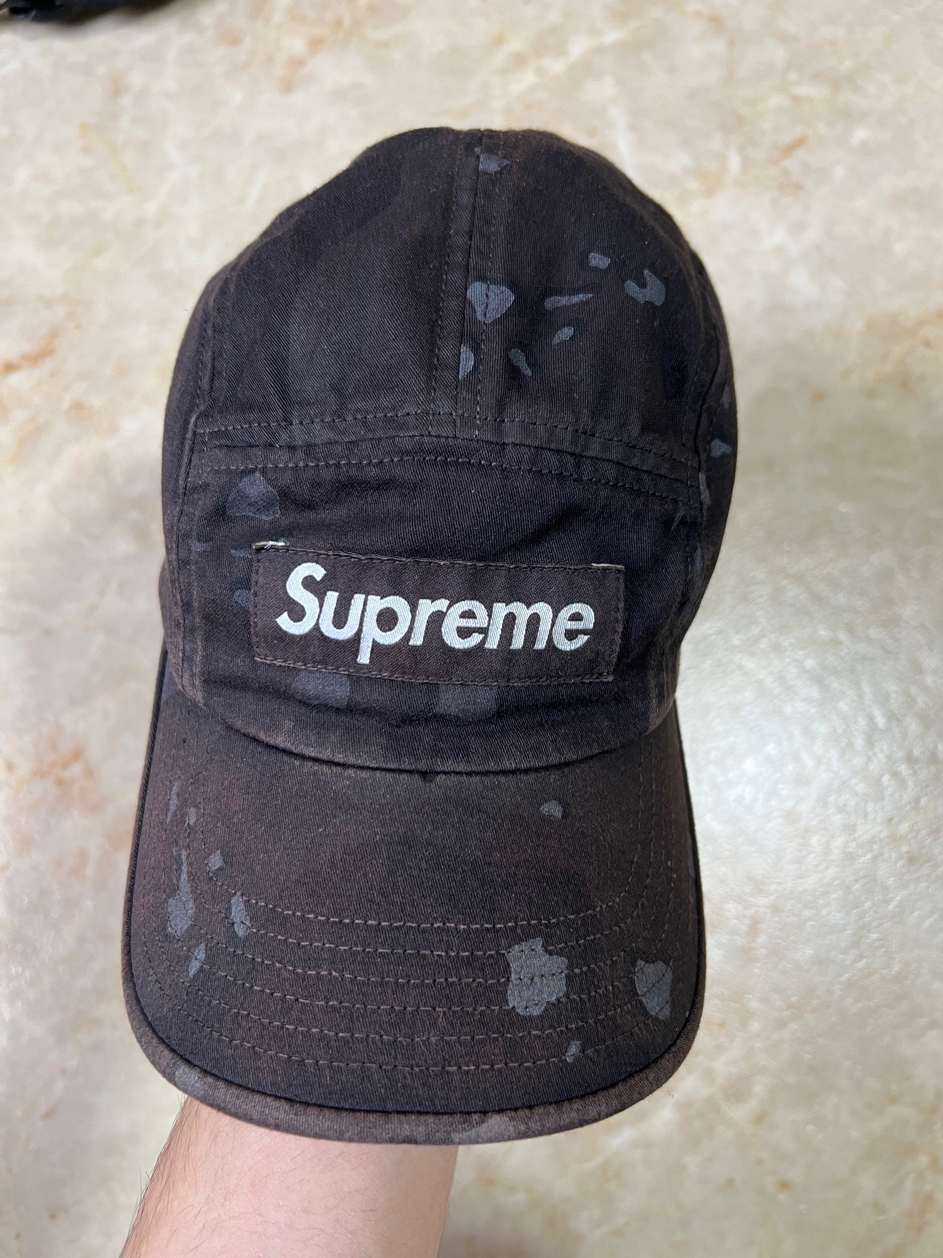 Supreme Washed Chino Twill Camp Cap "Black"(21FW)