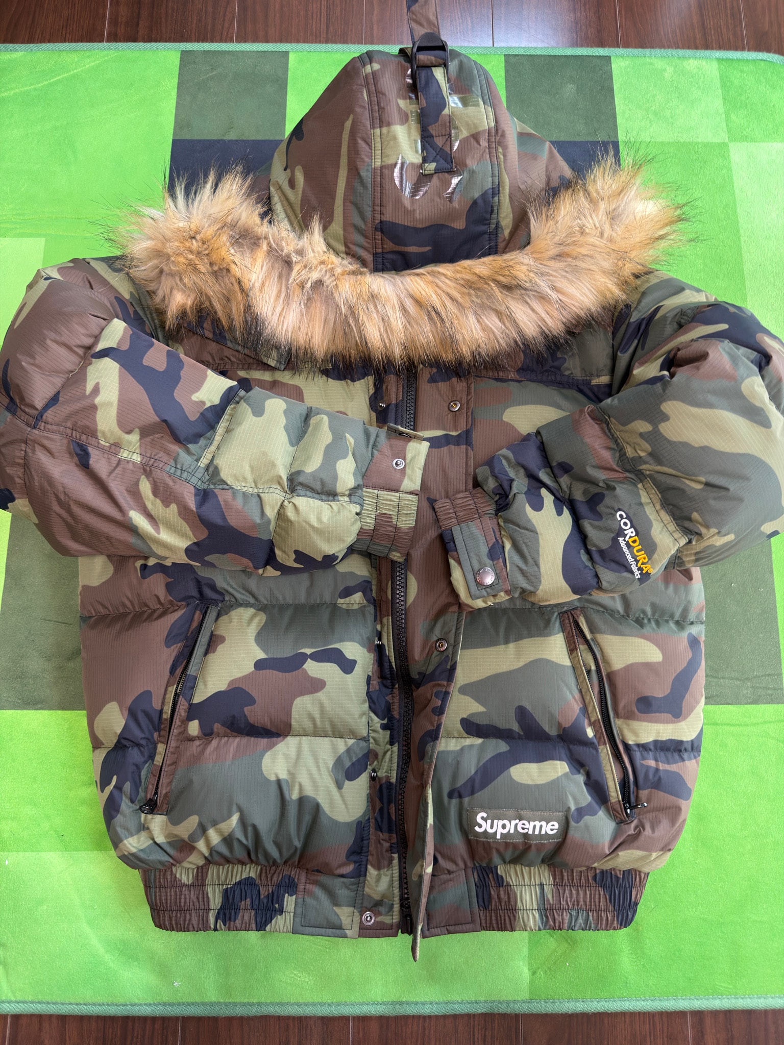 Supreme Facemask 700-Fill Down Puffer Jacket "Woodland Camo"