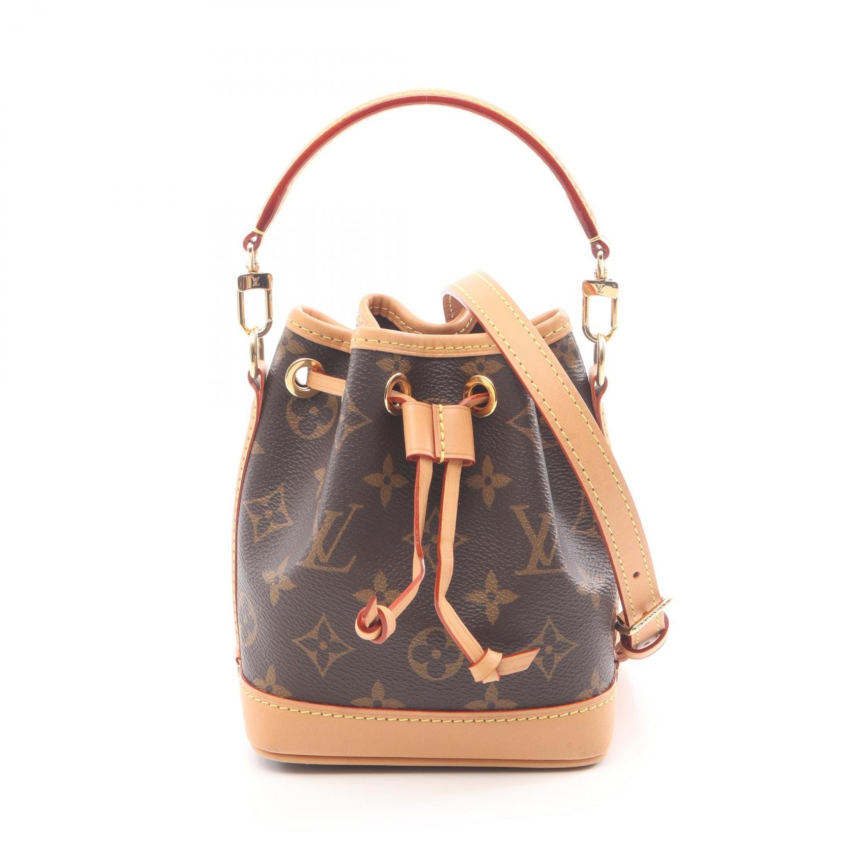 ルイ・ヴィトン LOUIS VUITTON ナノ ノエ モノグラム ハンドバッグ バッグ PVCコーティングキャンバス レザー レディース ブラウン系 M81266 【中古】