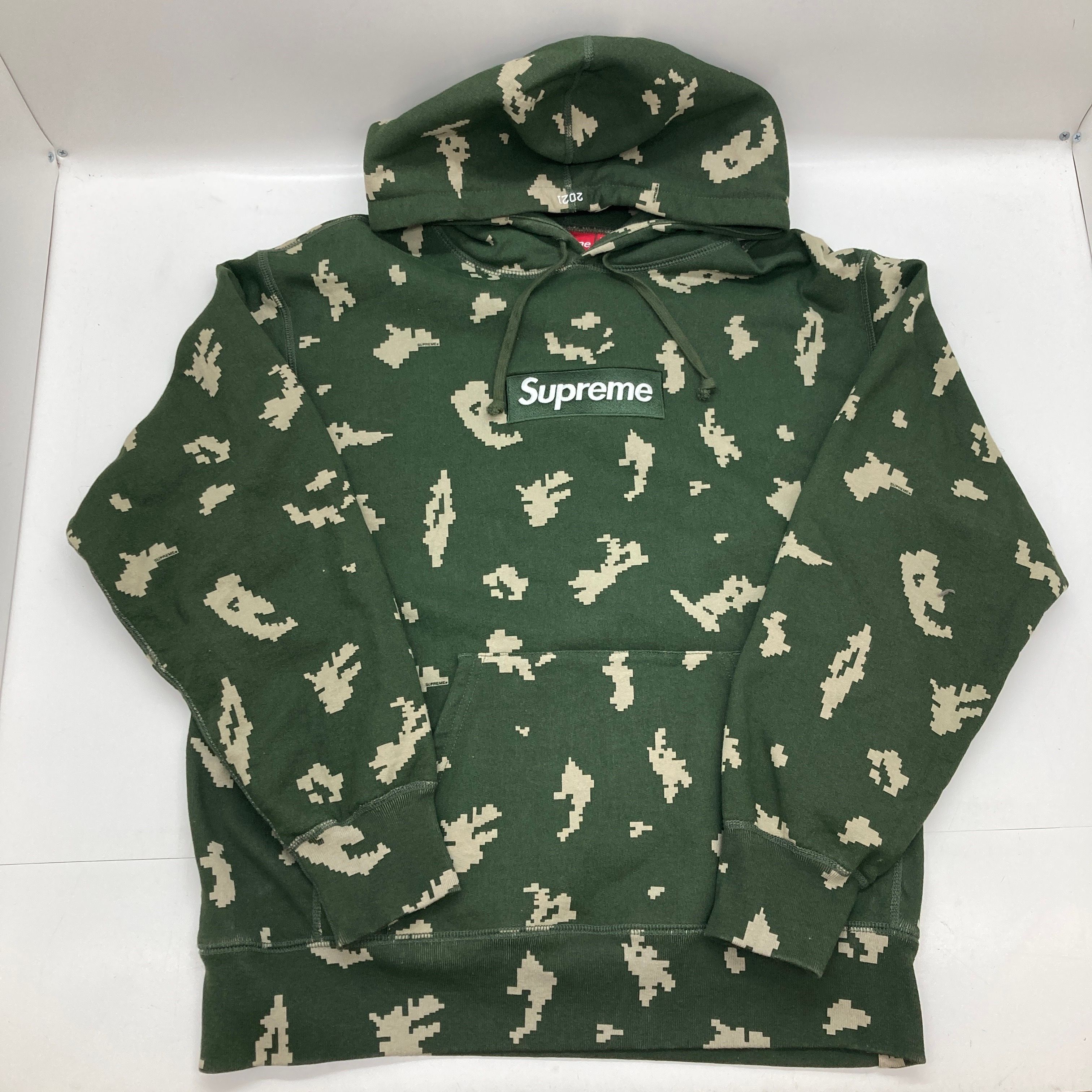 Supreme Box Logo Hooded Sweatshirt "Olive Russian Camo" (21FW)