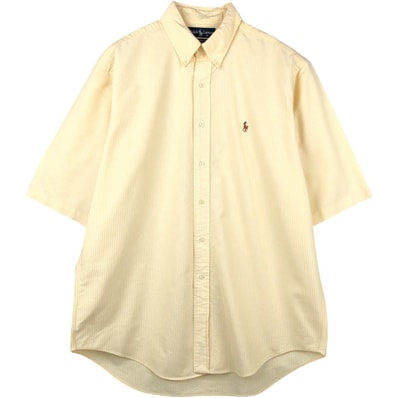 古着 ラルフローレン Ralph Lauren YARMOUTH 半袖 ボタンダウン ストライプシャツ メンズL相当/eaa660939