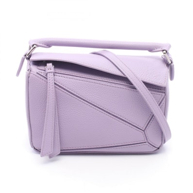 ロエベ LOEWE パズルエッジ ミニ 2WAY ハンドバッグ バッグ レザー レディース パープル系 【中古】