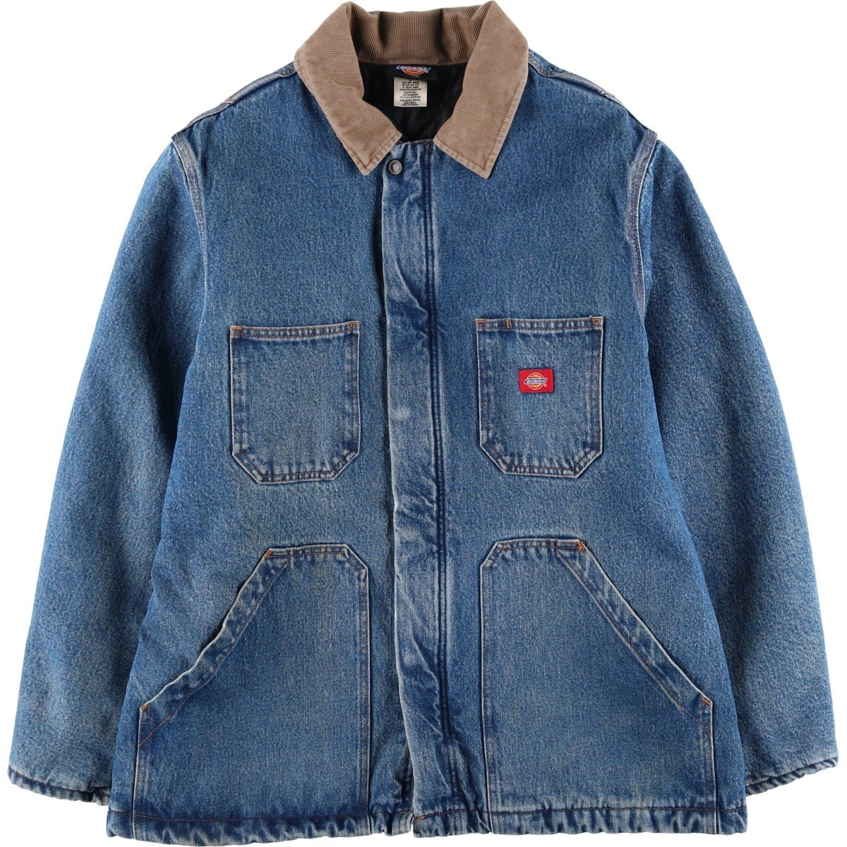 D (傷や汚れあり)】古着 00年代 ディッキーズ Dickies 中綿入り デニム