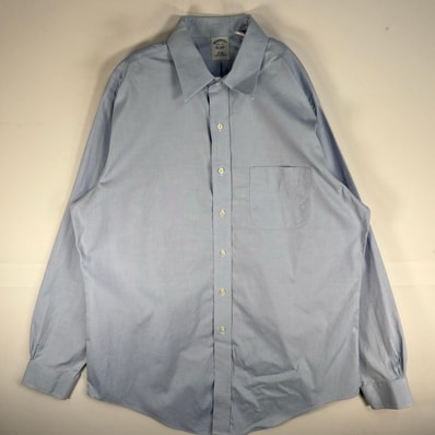 古着 ブルックスブラザーズ Brooks Brothers 長袖シャツ SLIM FIT L ブルー系 無地 メンズ