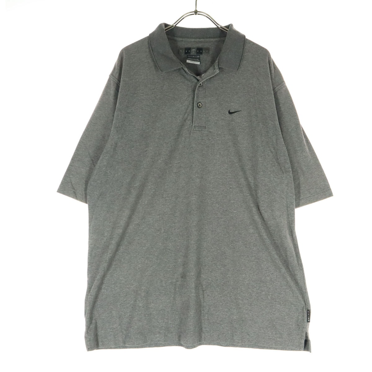 NIKE GOLF ナイキゴルフ ワンポイントロゴ 半袖 ポロシャツ L グレー系