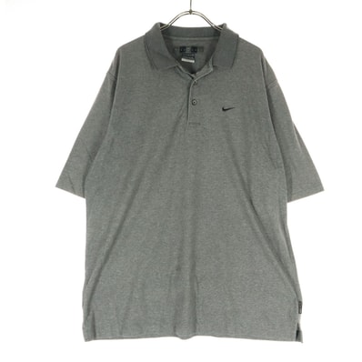 NIKE GOLF ナイキゴルフ ワンポイントロゴ 半袖 ポロシャツ L グレー系