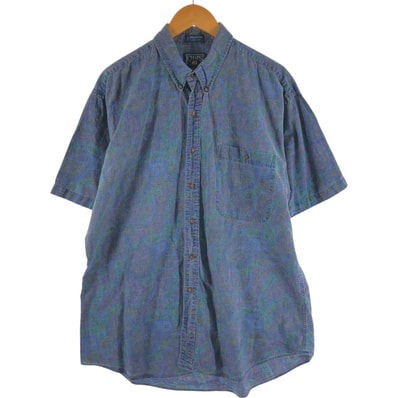 古着 80年代 ラルフローレン Ralph Lauren CHAPS チャップス 総柄 半袖 ボタンダウンシャツ メンズL相当 ヴィンテージ/eaa539473