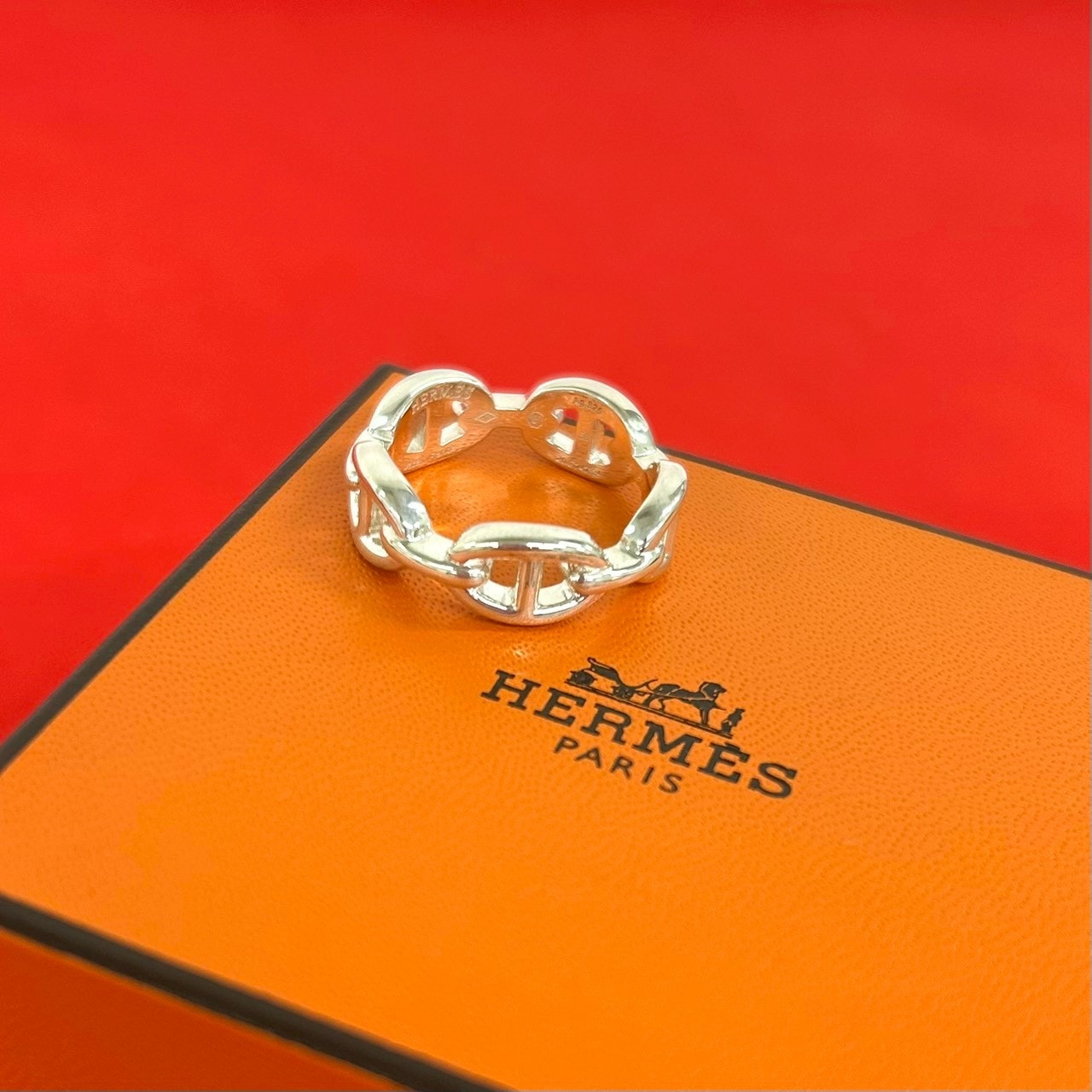HERMES エルメス アンシェネ リング シルバー925 リング・指輪 17号 シルバー
 75179
