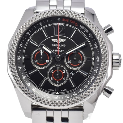 ブライトリング BREITLING A41390 ベントレー バーナート クロノグラフ ブラック 自動巻き メンズ 美品 箱・保証書付き 腕時計 K#147986