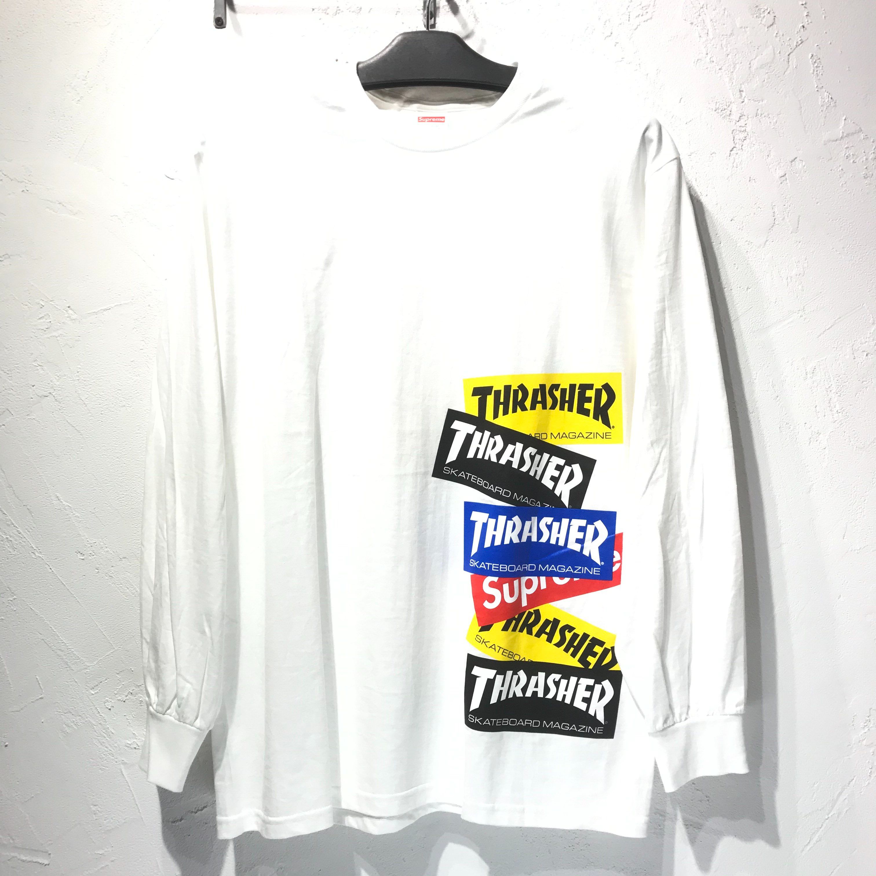 Supreme / Thrasher® Multi Logo L/S Tee "White"