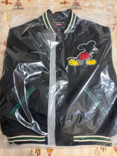 Supreme x Number (N)ine x Mickey Mouse Varsity Jacket "Black"