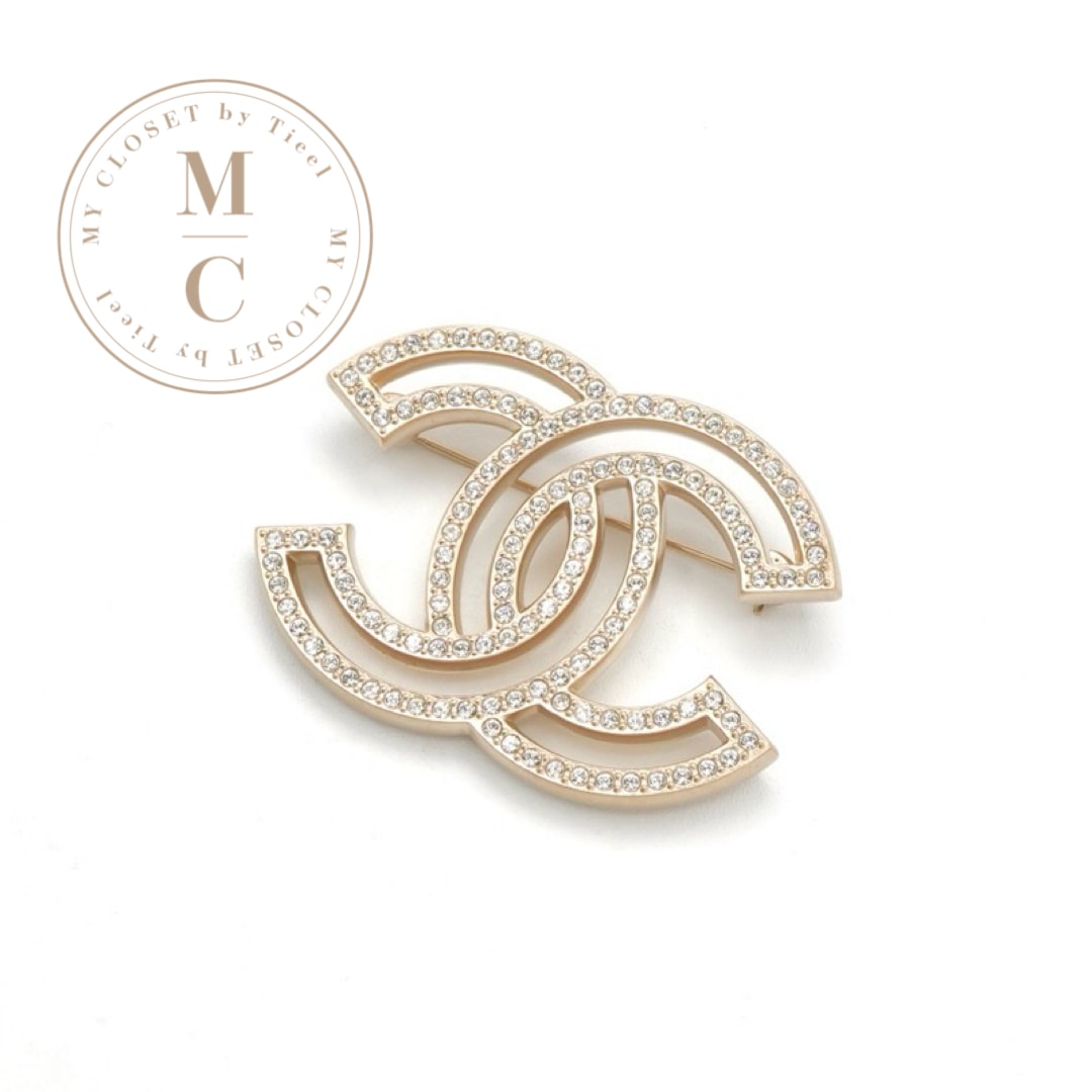 シャネル CHANEL ブローチ コサージュ ゴールド ココマーク ラインストーン