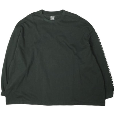 Stripes For Creative ストライプフォークリエイティブ S.F.C 23AW 日本製 SUPER BIG FLAT LS TEE スーパービッグフラット ロングスリーブTシャツ L BLACK 長袖 袖ロゴプリント トップス g26766