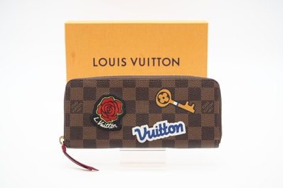 LOUIS VUITTON ルイ・ヴィトン ダミエ LVストリーズポルトフォイユクレマンス N60147 長財布 ブラウン コーティングキャンバス レディース