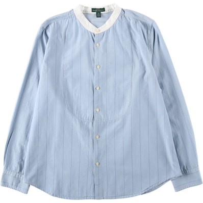 古着 ラルフローレン Ralph Lauren LRL LAUREN JEANS COMPANY スタンドカラー 長袖 コットンストライプシャツ レディースXL相当/eaa641903