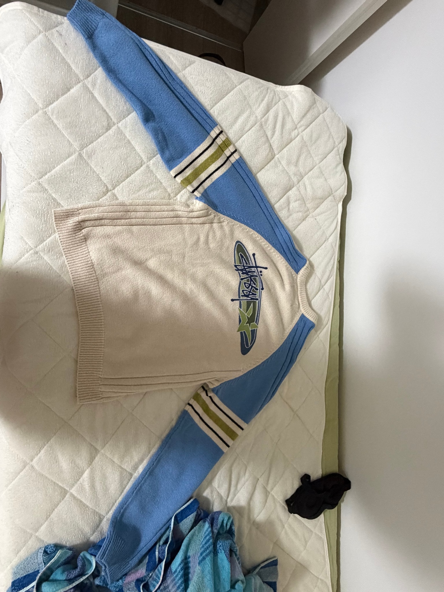 Stussy Stripe Raglan Crew "Blue"