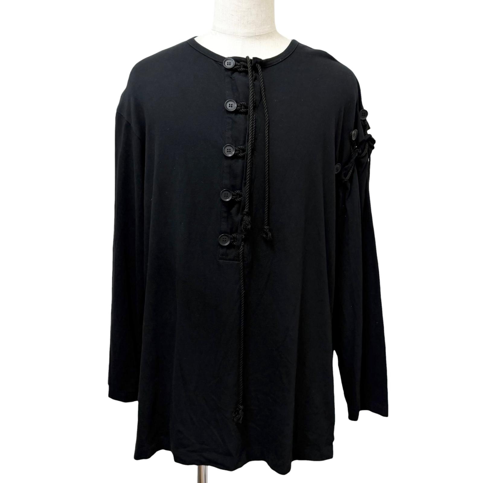 美品 ヨウジヤマモトプールオム 長袖Tシャツ ブラック メンズ 3