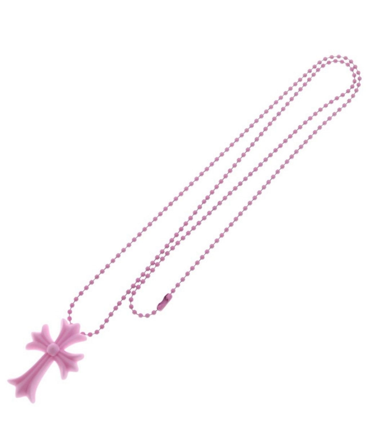 Chrome Hearts Rubber Small CH Cross Silicon Necklace "Pink"