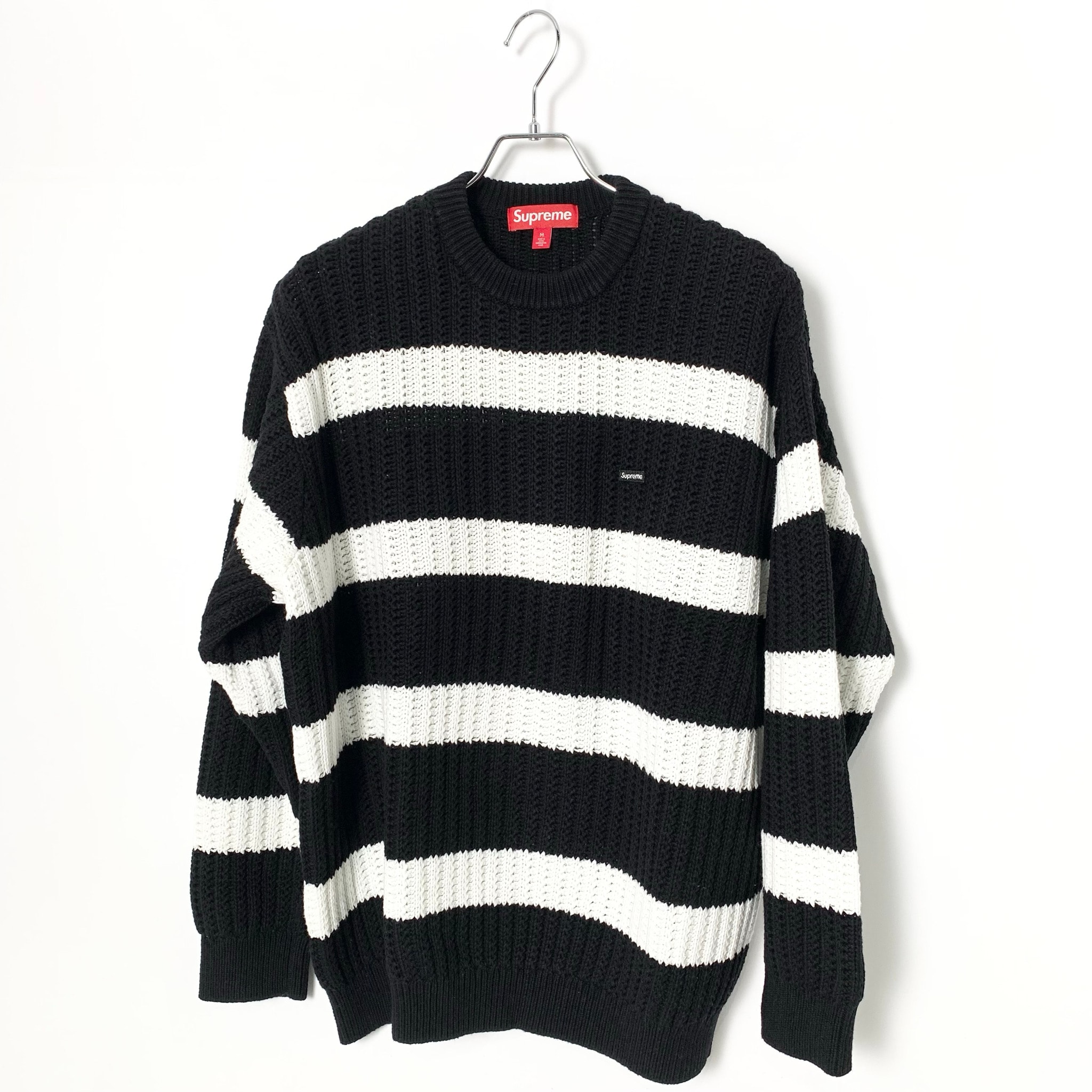 Supreme Loose Gauge Stripe Small Box Sweater "Black"