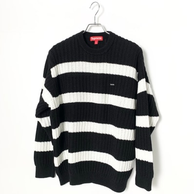 Supreme Loose Gauge Stripe Small Box Sweater "Black"