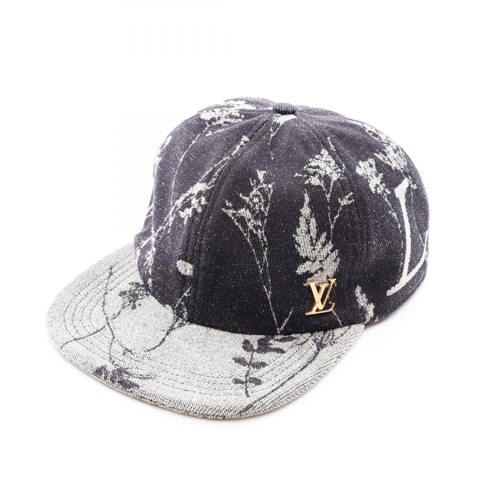 ルイ・ヴィトン LOUIS VUITTON キャスケット イージーフィットフラワー キャップ 帽子 コットン グレー レディース ブラック系 / グレー系 MP2738 【中古】