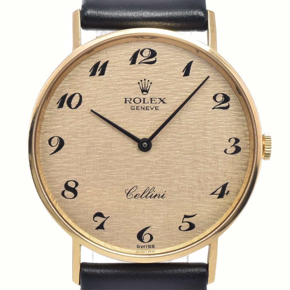 ロレックス ROLEX 3833/8 チェリーニ K18YG/レザー Cal.1600 ゴールド 手巻き メンズ 美品 腕時計 L#148556