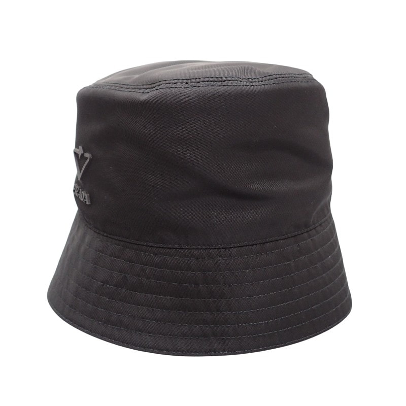 プラダ PRADA Re-Nylon バケットハット L 2HC137_2DRT_F0002 ハット ナイロン ブラック メンズ レディース【中古】【Aランク】