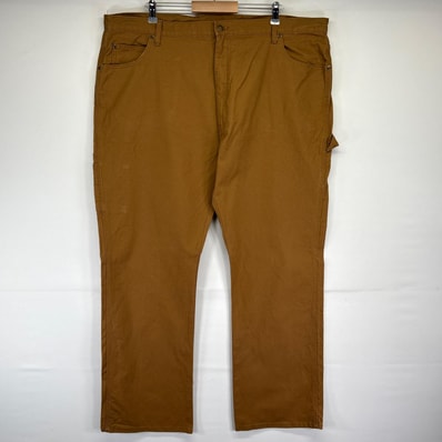 古着 ディッキーズ Dickies ダック ワークパンツ ペインター ワンポイントロゴ 長ズボン 大きいサイズ w44 L32 ブラウン系 メンズ