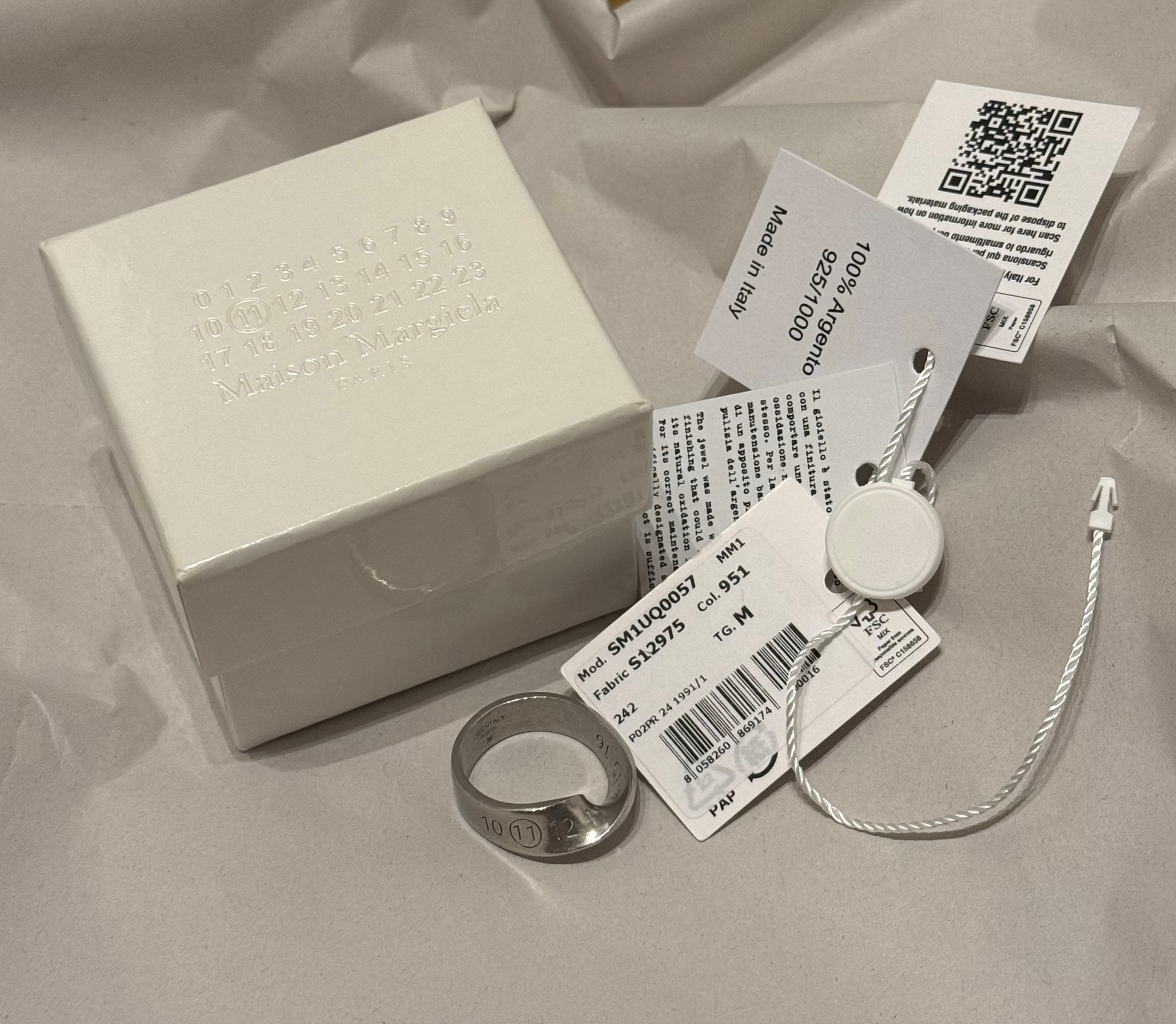 Maison Margiela Logo Twisted Number Ring "Silver"